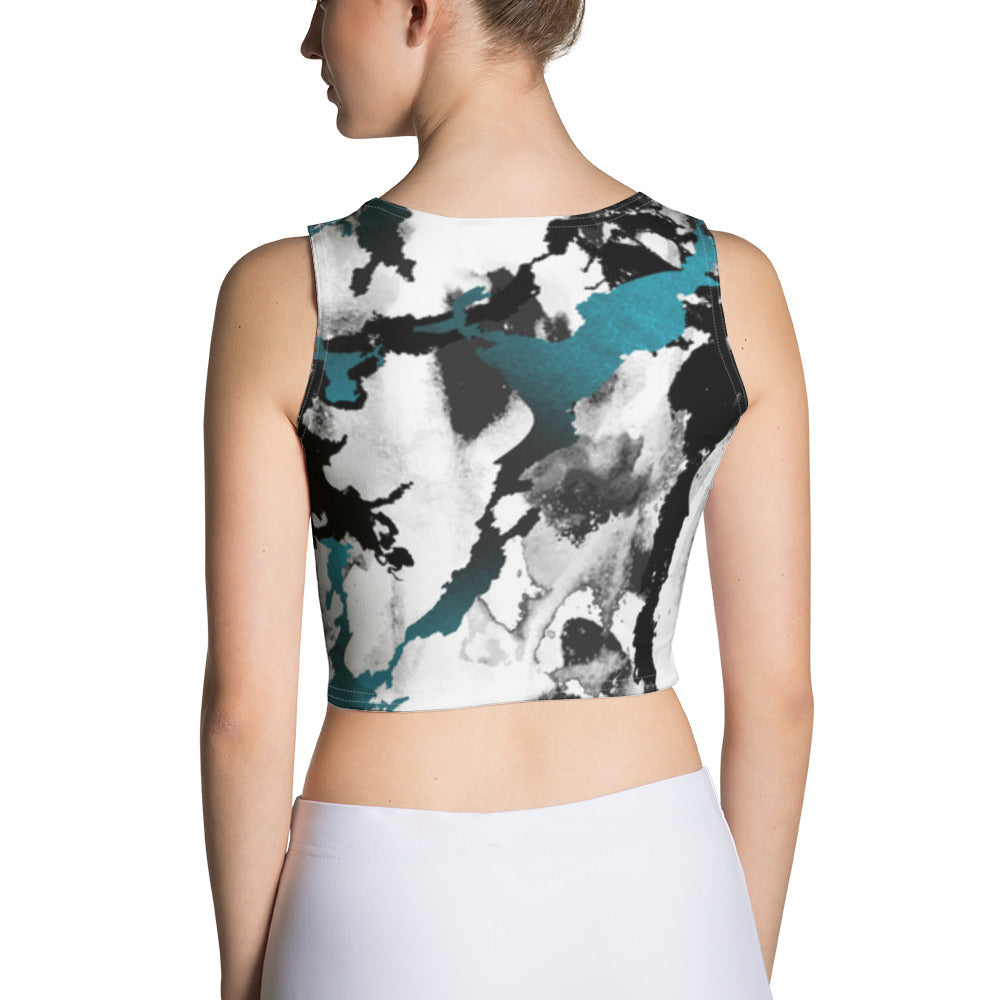 EVERSTRONG - Tie Dye Crop Top - Teal/Black/White