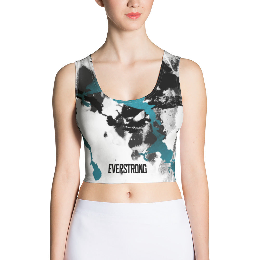 EVERSTRONG - Tie Dye Crop Top - Teal/Black/White