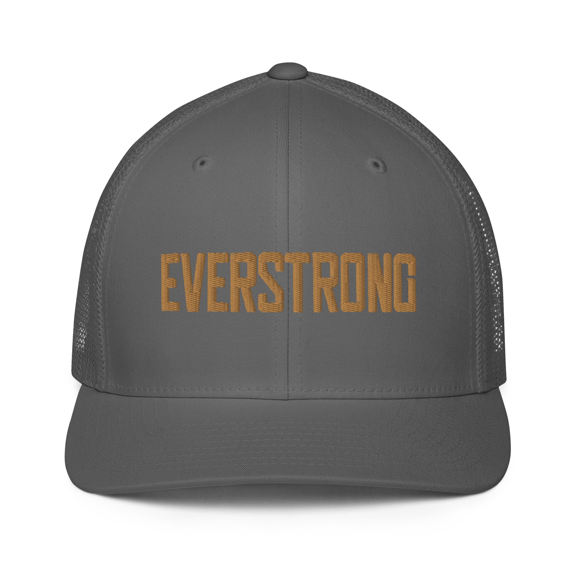 EVERSTRONG closed-back trucker cap in gray, showcasing a stylish design for modern streetwear.