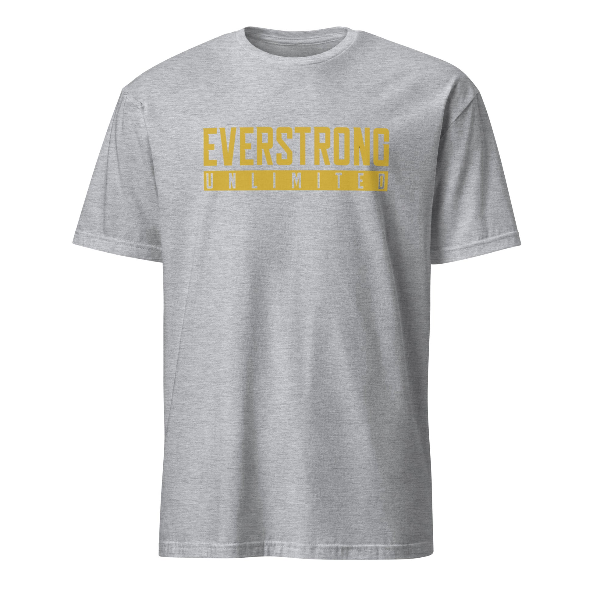 EVERSTRONG UNLIMITED T-Shirt in Sport Grey, made of 100% ring-spun cotton, featuring a bold logo.
