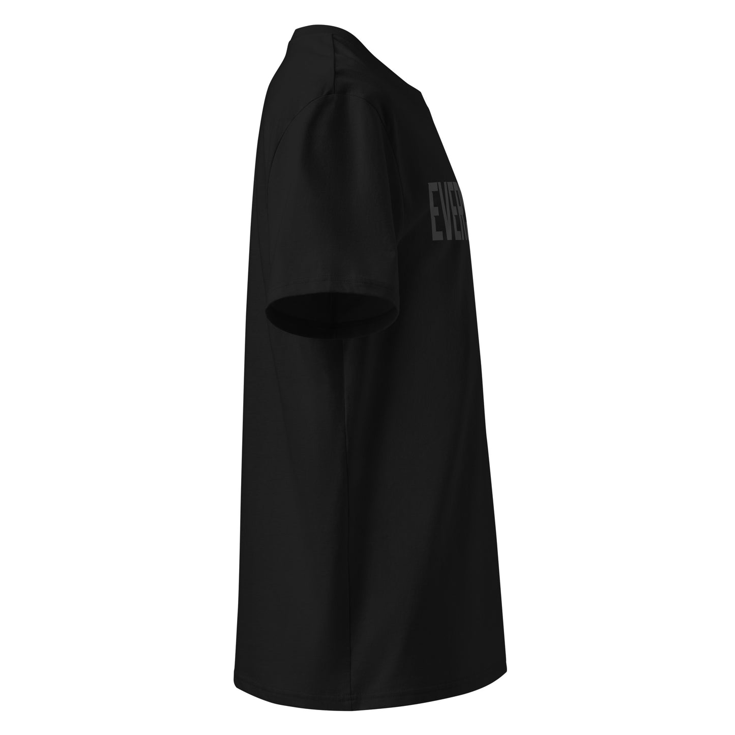 EverStrong organic ribbed neck t-shirt in teal color with bold 'EVERSTRONG' print.