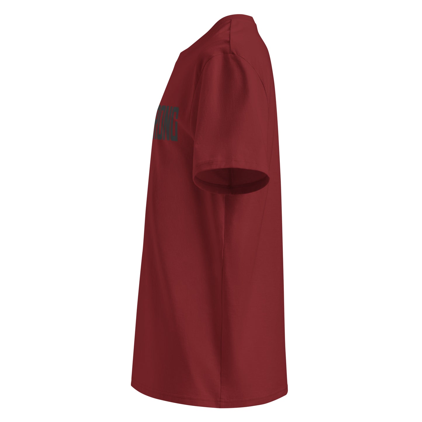 EverStrong organic ribbed neck t-shirt in teal color with bold 'EVERSTRONG' print.