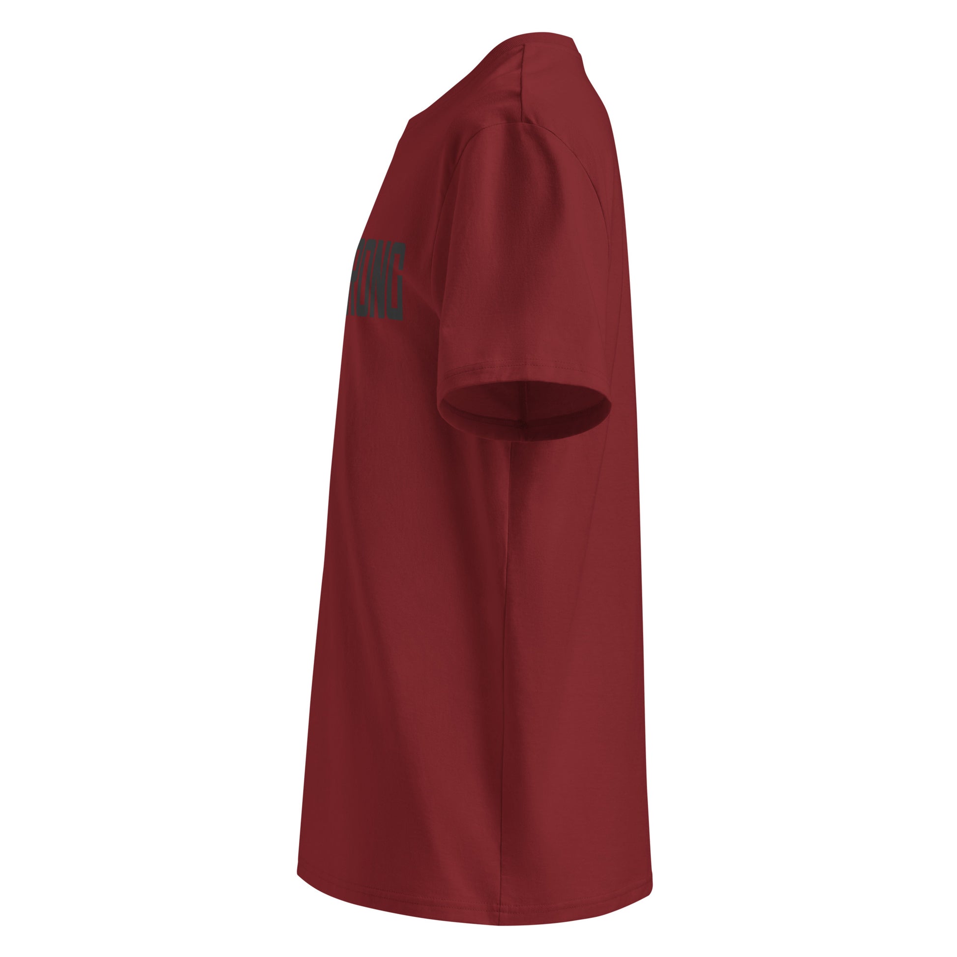 EverStrong organic ribbed neck t-shirt in teal color with bold 'EVERSTRONG' print.