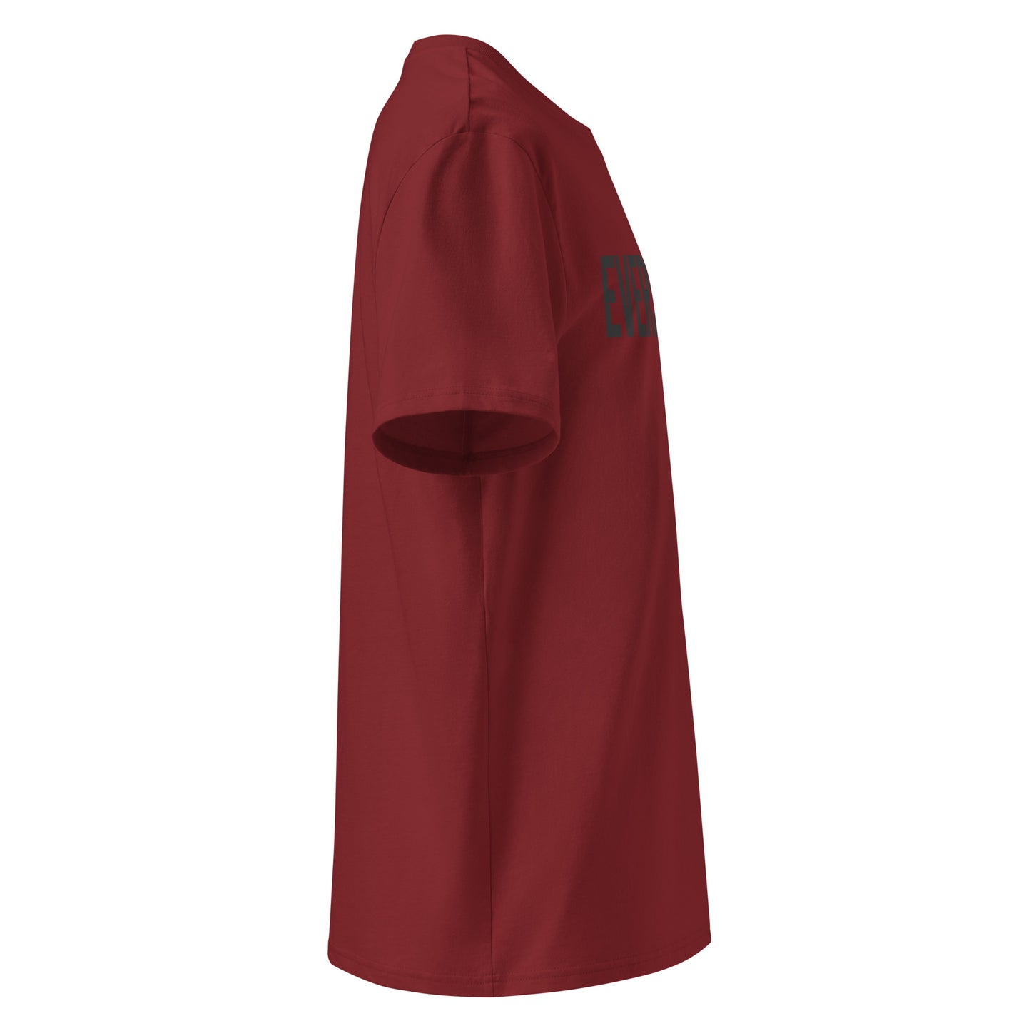 EverStrong organic ribbed neck t-shirt in teal color with bold 'EVERSTRONG' print.