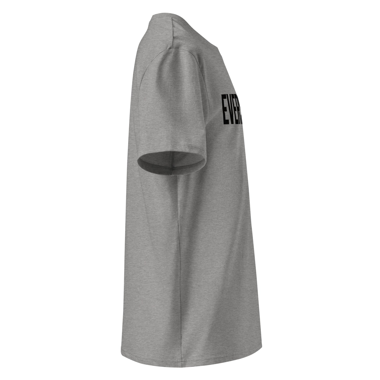 EverStrong organic ribbed neck t-shirt in teal color with bold 'EVERSTRONG' print.