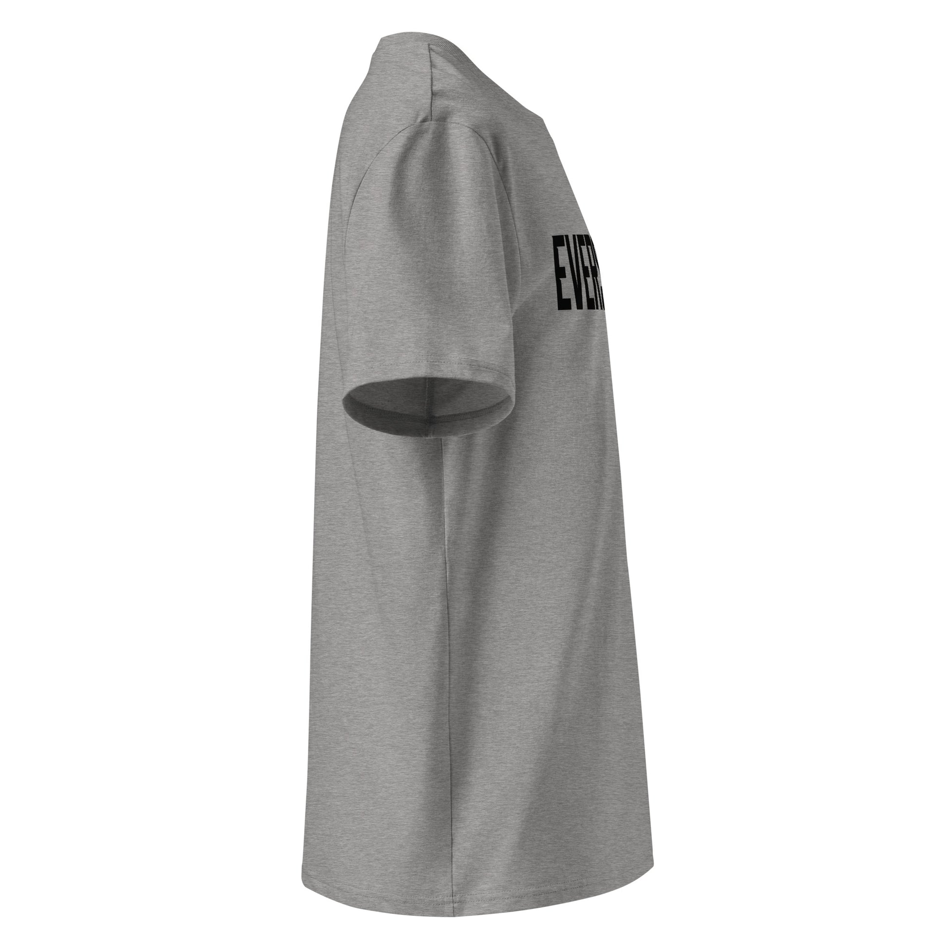 EverStrong organic ribbed neck t-shirt in teal color with bold 'EVERSTRONG' print.