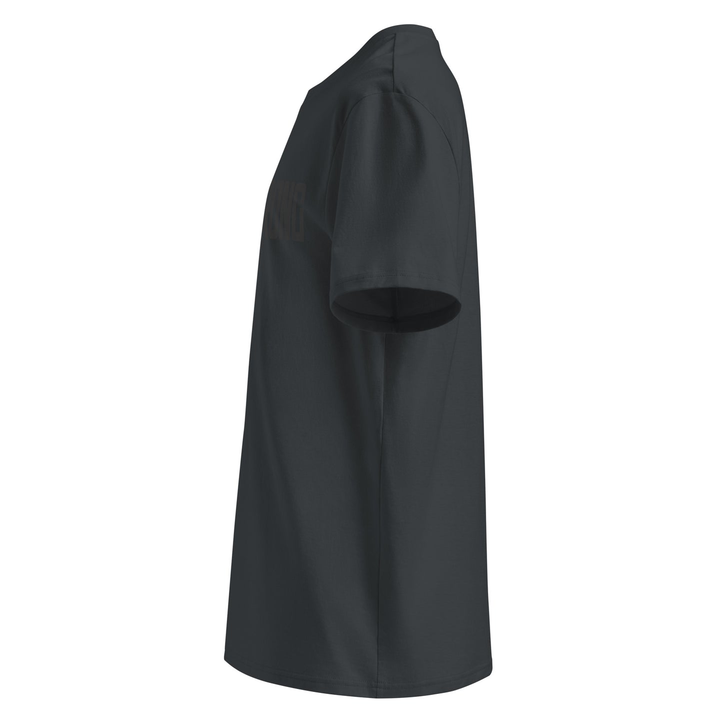 EverStrong organic ribbed neck t-shirt in teal color with bold 'EVERSTRONG' print.