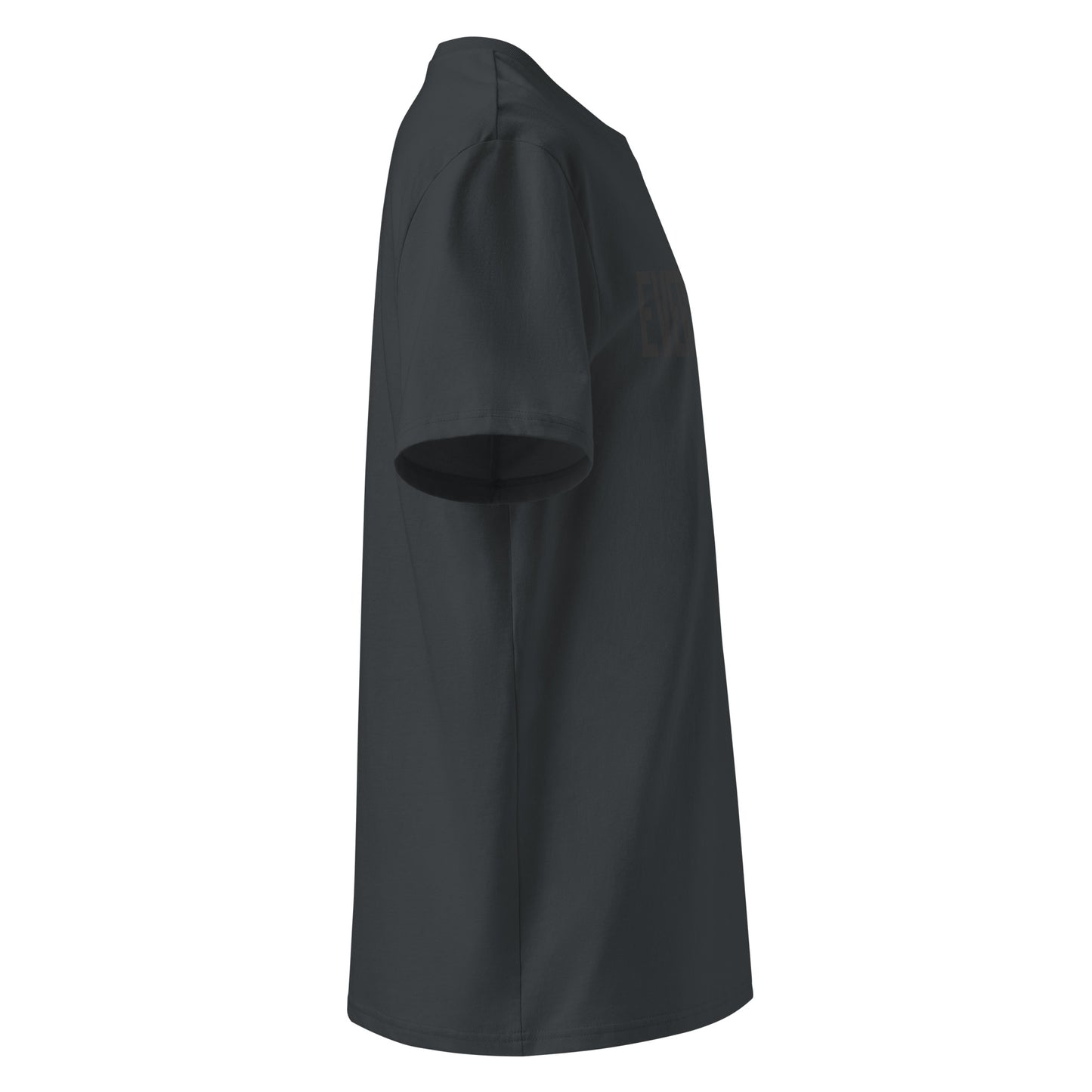 EverStrong organic ribbed neck t-shirt in teal color with bold 'EVERSTRONG' print.