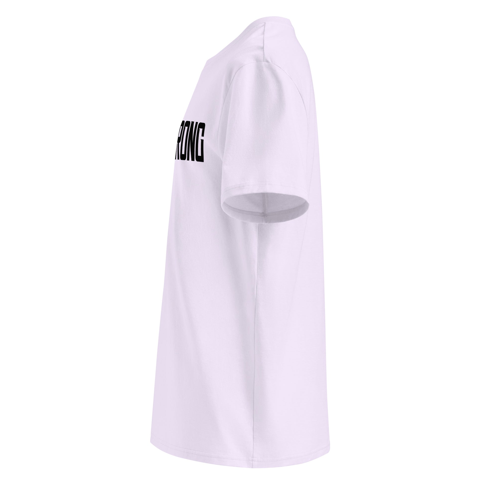 EverStrong organic ribbed neck t-shirt in teal color with bold 'EVERSTRONG' print.